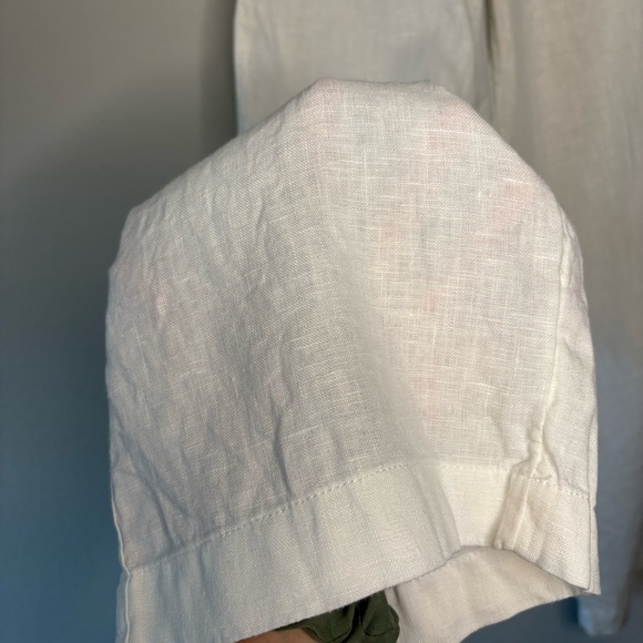 Athleta Cabo Linen Wide Leg Pant, Calla Lily SIZE 0, drawstring travel pant EUC! - Picture 6 of 16